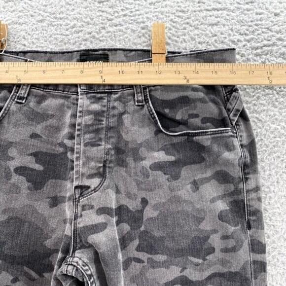 Hudson Jeans Mens 32 x 31* Gray Camo Sartor Slouchy Skinny Button Fly Denim Army - Picture 3 of 16